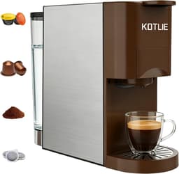 Espresso Koffiezetapparaat - Bruin - 4-in-1 Functionaliteit - 19 Bar Druk - Voor Koffieliefhebbers — thumbnail 1