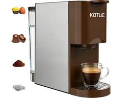 Espresso Koffiezetapparaat - Bruin - 4-in-1 Functionaliteit - 19 Bar Druk - Voor Koffieliefhebbers