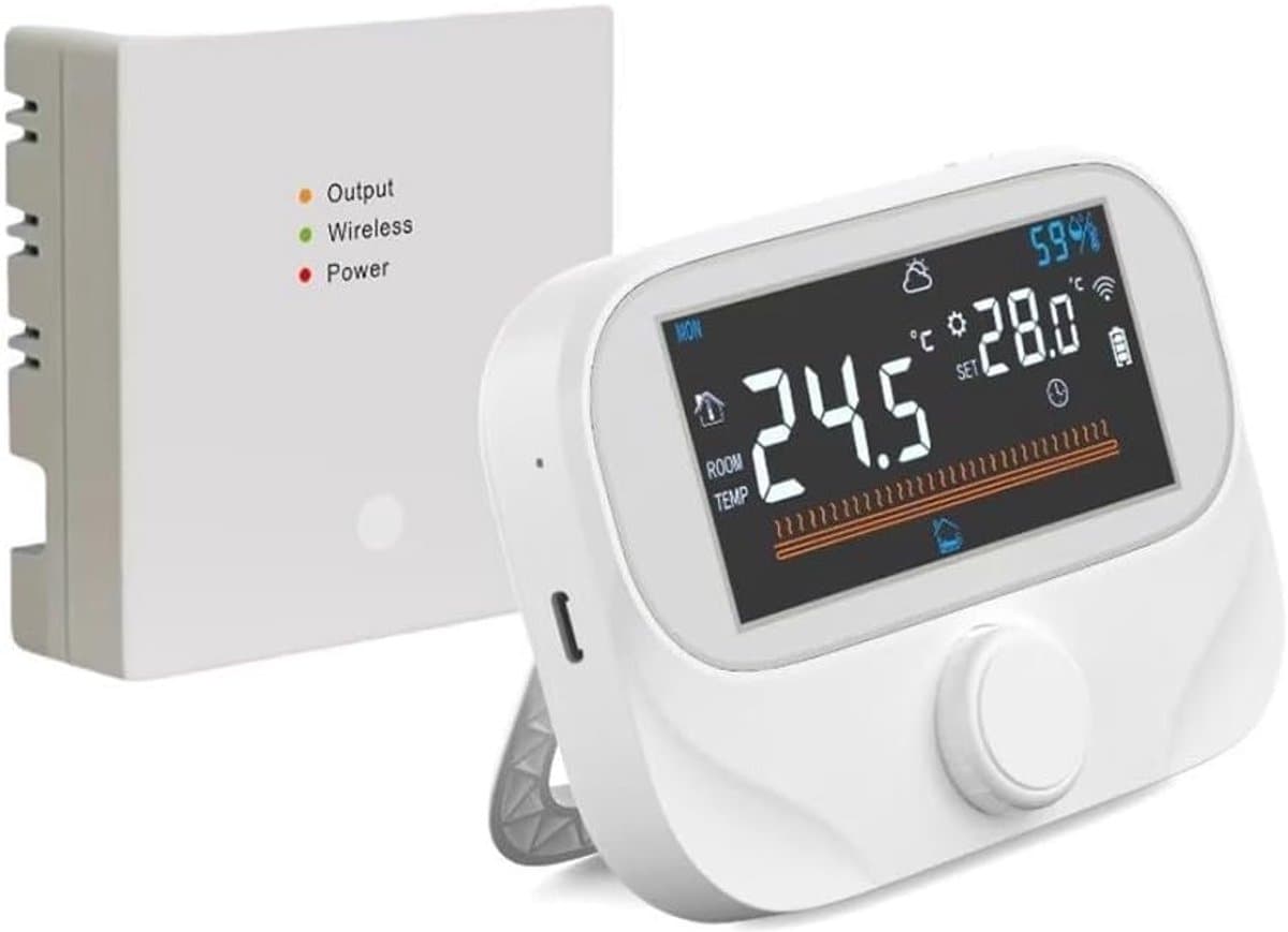 Slimme Thermostaat - Boiler Controller - Verwarming Regelen - App Bediening - 118 mm - Wit — afbeelding 1