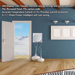 Slimme Thermostaat - Draadloze Regelaar - Energie Besparen - Programmeerbaar Weeksma - AC 95-240V - Wit — thumbnail 3