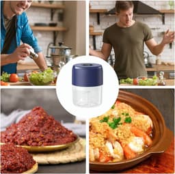Mini Elektrische Hakker - Keukenmachine Knoflook - Snel Ingrediënten Snijden - USB Oplaadbaar - 9 x 9 x 12 cm — thumbnail 4