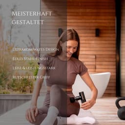 SnelShoppen - Mini Massage Gun voor Spieren en Fascia - Compacte Elektrische Handmassager met 4 Massagekoppen en Transportcase - 9 mm Amplitude, 3200 — thumbnail 3