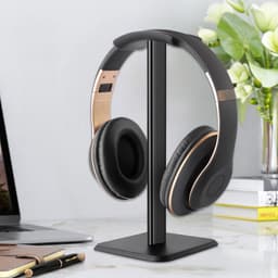 Hoofdtelefoonstandaards - Set van 2 - Headsetstandaards - Standaards voor over-ear hoofdtelefoons - Displaystandaards voor headsets - Bureau-opbergrek - Universeel ophangrek - Verdikte voet - 10,5*10,5*23 cm - Zwart — thumbnail 5