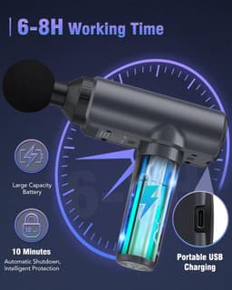 SnelShoppen - Pistola Massaggio Muscolare - Professionele Massage Gun - Draadloze Spierverlichter - 6 Instellingen - Ergonomisch Ontwerp - Perfect voo — thumbnail 2