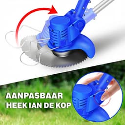 Accu-Grasmaaier met 21V Accu, Bosmaaier, Elektrische Grasmaaier met 2 Accu’s, Trimmer, Tuin-, Gazon- en Onkruidtrimmer, Elektrische Trimmer, Tuinkantensnijder Voor Tuin en Erf — thumbnail 4