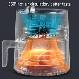 Airfryer Zonder Olie - Elektrische Friteuse - Gezond Frituren - Power-Off Geheugenfunctie - 5L Capaciteit - Wit — thumbnail 2