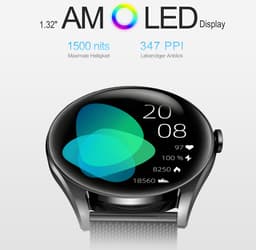 SYTIFRO smartwatch dames -smartwatch met 3D bolvormig glas - horloge dames 1.32" AMOLED 60Hz - 300 mAh (7 dagen) horloge - 130+ sportmodes & 2 jaar garantie — thumbnail 4