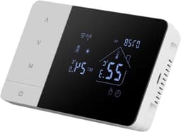 Slimme Thermostaat - Temperatuurregelaar Wifi - Energie Besparen - App en Spraakbesturing - 14x8.1x2cm - Zwart Wit — thumbnail 1