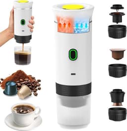 Thuys - Draagbaar Elektrisch Koffiezetapparaat 3-in-1 USB - 15 Bar, 72W - Capsules en Gemalen Koffie - voor Reizen - Auto en Thuis — thumbnail 1