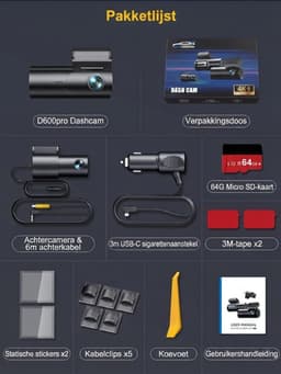 TYR® Dashcam - Autocamera met Parkeermodus - Loop Opname - Zwart - 3cm x 5cm x 10cm — thumbnail 3
