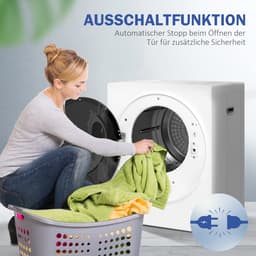 ECTEATOY® Mini Wasdroger 4 kg - Luchtafvoerdroger met 4 Programma's - 2 warmtestanden - 850 W - Sterilisatie tot 65°C - Wit — thumbnail 5