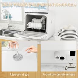 HOMCOM-Vaatwasser-PP-45x44x45,8cm-Wit — thumbnail 5