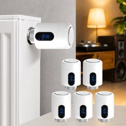 WiFi Radiatorthermostaat met App-bediening en 7 Ventieladapters – Wit – 5-pack — thumbnail 1