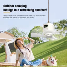 Draagbare Plafondventilator - Camping Ventilator - Koeling Buiten - Afstandsbediening - 16.5 x 12 x 9.6 cm - Wit — thumbnail 5