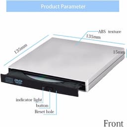Externe DVD CD Drive - Brander Lezer - Bestanden Archiveren - USB 2.0 Connectie - Dun Ontwerp - Zilver — thumbnail 4