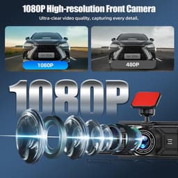 Auto Dashcam - Rijrecorder - Veilig Rijden - 4 Camera's 360 Graden - 3 Inch Display - Zwart — thumbnail 4