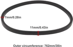 Aandrijfriem 762 mm - Compatibel met Virtue 46 SV/46 SVP - Rubber - Antistatisch - Temperatuurbereik -18°C/+80°C - Grasmaaier Riem — thumbnail 5