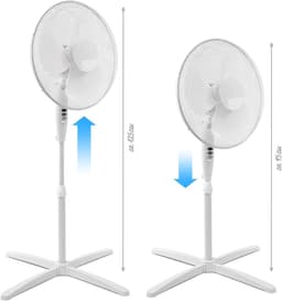 Staande ventilator - Vloerkoeler - Zomerse verkoeling - Verstelbare hoogte - 40 cm - Wit — thumbnail 2