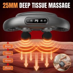 Thijox - Massagepistool 2800 omw/min met 12 opzetstukken, krachtige motor voor diepe weefselmassage, stil en ergonomisch design voor rug, schouders, b — thumbnail 4