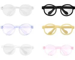 6 stuks mini-poppenbrillen, decoratieve plastic poppenbrillenaccessoires, perfect voor verzamelaarsdisplays en fotografie (meerdere kleuren)