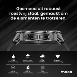 Maoo Titan GPS - GPS Smartwatch Heren - Rugged Sporthorloge - 1,46 inch - 3 Bandjes - Stappenteller - Hartslagmeter - Slaapmonitor - Belfunctie - LED Zaklamp - 100+ Sportmodi - Geschikt voor Android en iOS - Gun Metal — thumbnail 3