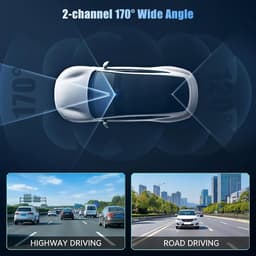 SnelShoppen - 4K Dashcam Auto met Wifi GPS, Dual Camera 4K + 1080P, 3,16 inch IPS Scherm, Nachtzicht, G-sensor, 64 GB SD-kaart, App Besturing — thumbnail 5