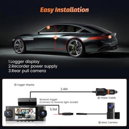 SnelShoppen - 4-kanaals Dashcam voor Auto met 2K Resolutie, WiFi 5G, 24-uurs Parkeerbewaking, G-sensor, Nachtzicht, Inclusief 64 GB TF-kaart & Achteru — thumbnail 4