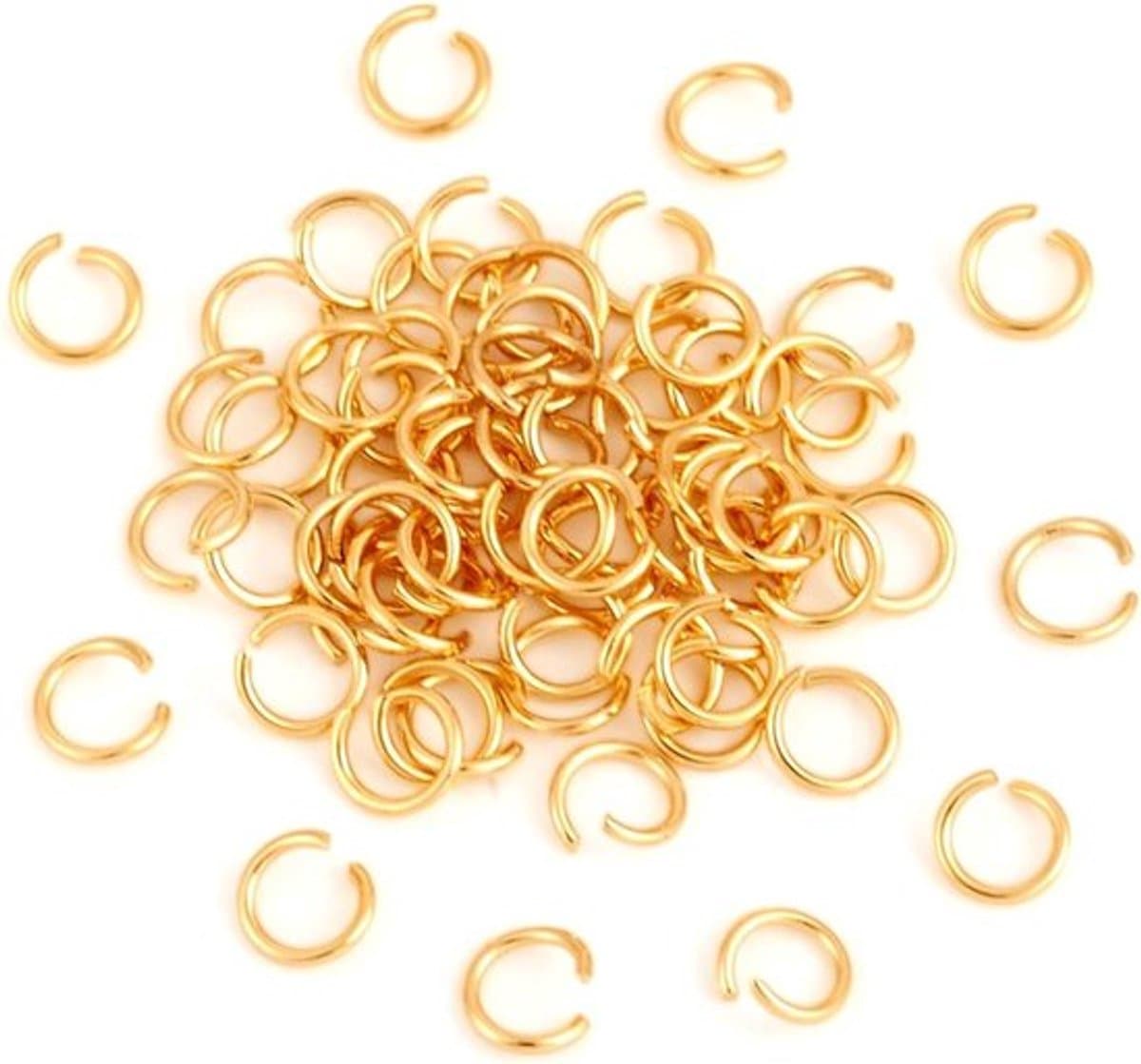 500 stuks open springringen van 304 roestvrij staal met echte 18K vergulde afwerking, ideaal voor sieraden maken en reparaties met duurzame kwaliteit — afbeelding 1