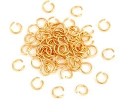 500 stuks open springringen van 304 roestvrij staal met echte 18K vergulde afwerking, ideaal voor sieraden maken en reparaties met duurzame kwaliteit