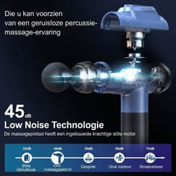 Lìon® Masage Gun - Draadloze Massage Gun - Spiermassage Apparaat - Zwart/Blauw - 23cm x 16cm x 6cm — thumbnail 2