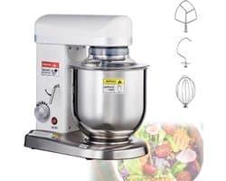 Keukenrobot - Deegmixer - Bakken en mengen - 3-in-1 hulpstukken - 10 Liter kom - Wit
