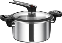 Druk Slow Cooker - Multicooker Pot - Gezond Koken - Antiaanbaklaag - 3.5 Liter - Zilverachtig Zwart — thumbnail 1