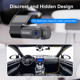 SnelShoppen - KAWA Dashcam Auto 2K 1296P met WDR & Super Nachtsicht, 360° Draaibaar, WiFi App, Loop Opname, G-Sensor, Verborgen Ontwerp voor Rijzekerh — thumbnail 5