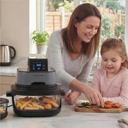 Draagbare Airfryer - Compacte Airfryer - Mealprep Gemak - Verwisselbare Schalen - 4 Liter - Grijs — thumbnail 2