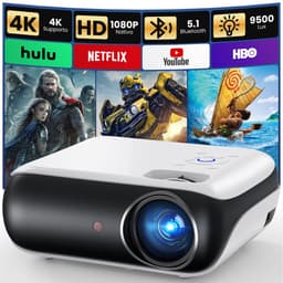 SnelShoppen - Mini 4K Projector Draagbare Projector met Native 1080P, Bluetooth 5.1, Perfect voor Buiten, Compatibel met TV-Stick, Smartphone, Laptop, — thumbnail 1