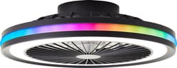 Brilliant Palmero - Plafondventilator - Plafondventilator - LED 40W - 3000K-6500K - Dimbaar - Zwart — thumbnail 1