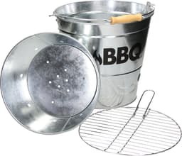 BBQ Emmer- Grillschaal met Grillrooster en Draaggreep Ø 25 cm — thumbnail 1