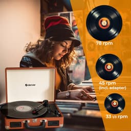 Denver Platenspeler - Ingebouwde Speakers - Incl. PC Software - Auto-stop - Retro - VPL120 - Bruin — thumbnail 3
