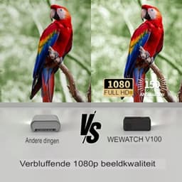 Mini beamer - Mini projector - Mini beamer smartphone - Mini beamer met wifi en bluetooth - Zwart — thumbnail 2