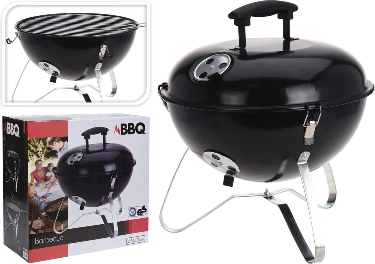 Ronde Zwarte Tafelbarbecue — afbeelding 1
