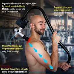 Massage Pistool Houder Rug Compatibel Moeilijk Bereikbare Plaatsen Zwart — thumbnail 5