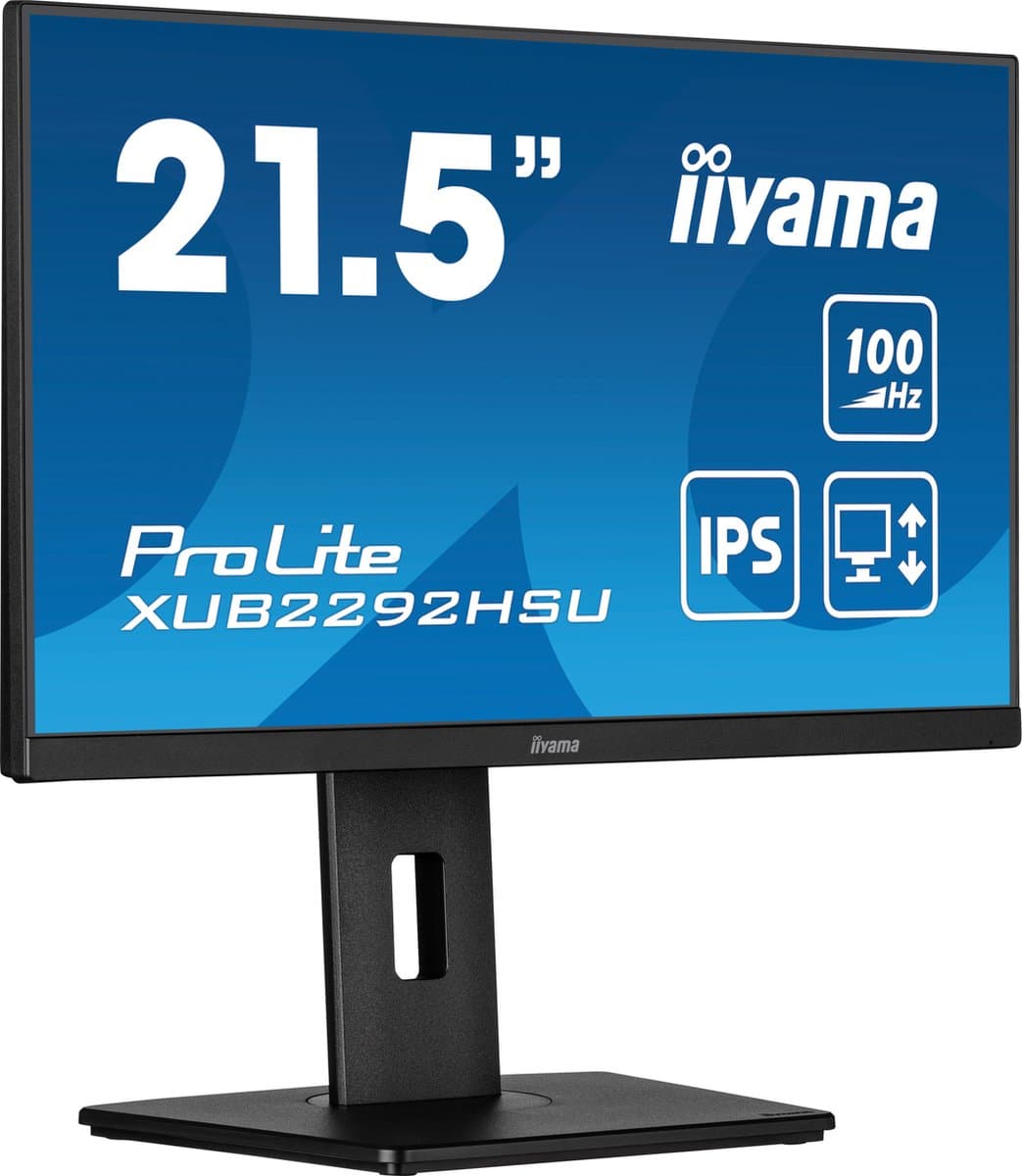 iiyama ProLite XUB2292HSU-B6 - 22 Inch - IPS - Full HD - USB-hub - In hoogte verstelbaar — afbeelding 1