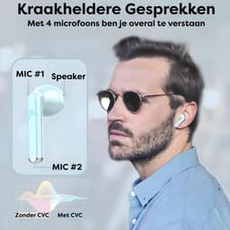 Draadloze Oortjes met LED Display - Bluetooth 5.3 - Blauw - Volledig Draadloos - Oordoppen met Microfoon - Oordopjes Bluetooth - Earbuds — thumbnail 4