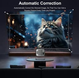 Projector Miniprojector 1080P 4K Native | Home Theatre-Projector Ondersteunt Wifi 5G BT5.0 | Android 11 OS Auto Keystone | 220 Graden 135 Inch Voor Telefoon/Pc/Computer Mini Beamer — thumbnail 4