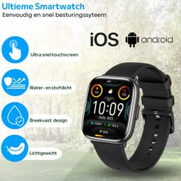 FOXLY® Smartwatch X12 HD Touchscreen Zwart - Stappenteller - Bloeddrukmeter - Saturatiemeter - Android - iOS - Heren, dames en kinderen — thumbnail 3