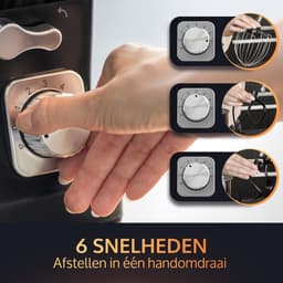 JAP Appliances Mastermix - Keukenmachine (1000W) - Keukenrobot met 6 snelheden en pulse-functie - Keukenmixer met (5.7) liter mengkom - Inclusief pannenlikker - Aluminium behuizing - Mat zwart — thumbnail 3