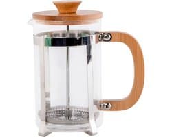 ITEM Cafetiere French Press 600 ml - bamboe - verse koffie - RVS filter - makkelijk in gebruik