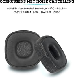 Somstyle Oorkussens Geschikt Voor Marshall Major III/IV (3/4) Koptelefoon - Zacht Schuim - Eiwitleer - Zwart — thumbnail 4