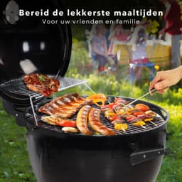 Luxe Houtskool BBQ - Houtskoolbarbecue - Barbecue - 48cm - Grill-oppervlak 44.5cm - Voorraadrek - Verrijdbaar - Ventilatierooster - Hoogte 93cm - Gewicht 8.4kg - Inclusief EBOOK — thumbnail 3