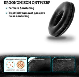 Somstyle Oorkussens Geschikt Voor Jabra Pro 920 - 2 Stuks - Zacht Schuim - Eiwitleer - Zwart — thumbnail 3